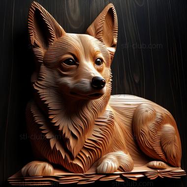 3D model st Norwegian Lundehund dog (STL)